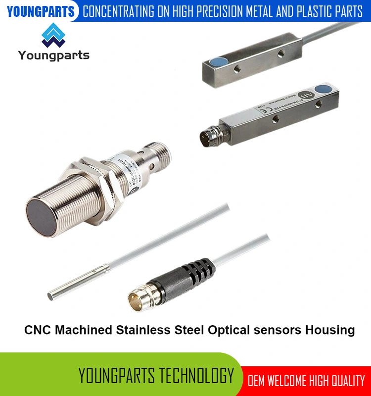 CNC Machined Stainless Steel Fiber Optic Sensors Housing Cable Connectors