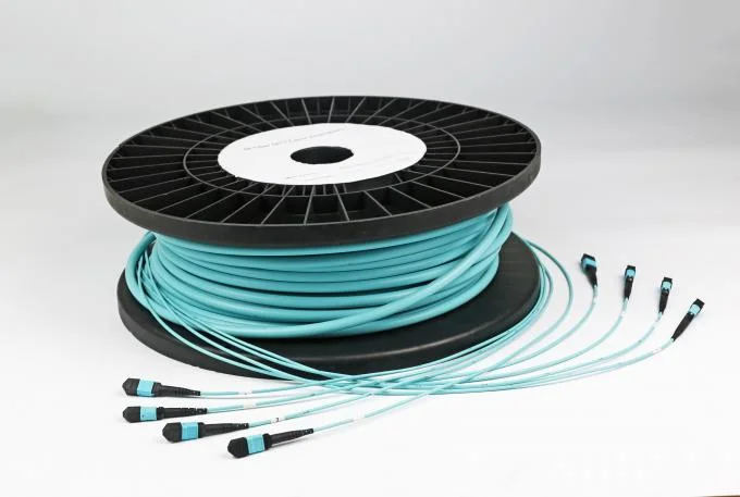 Optical Fiber MPO MTP Trunk Optical Patch Cord 8 12 24 Fibers Om3 3m for Data Center Fiber Cabling